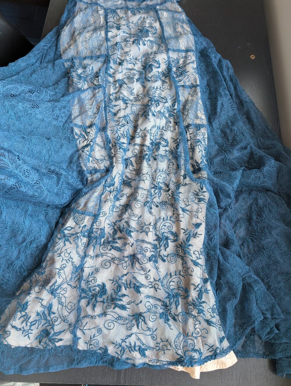 Lil by Anthopologie Hera Maxi Dress in Blue Lace - Picture 9 of 14